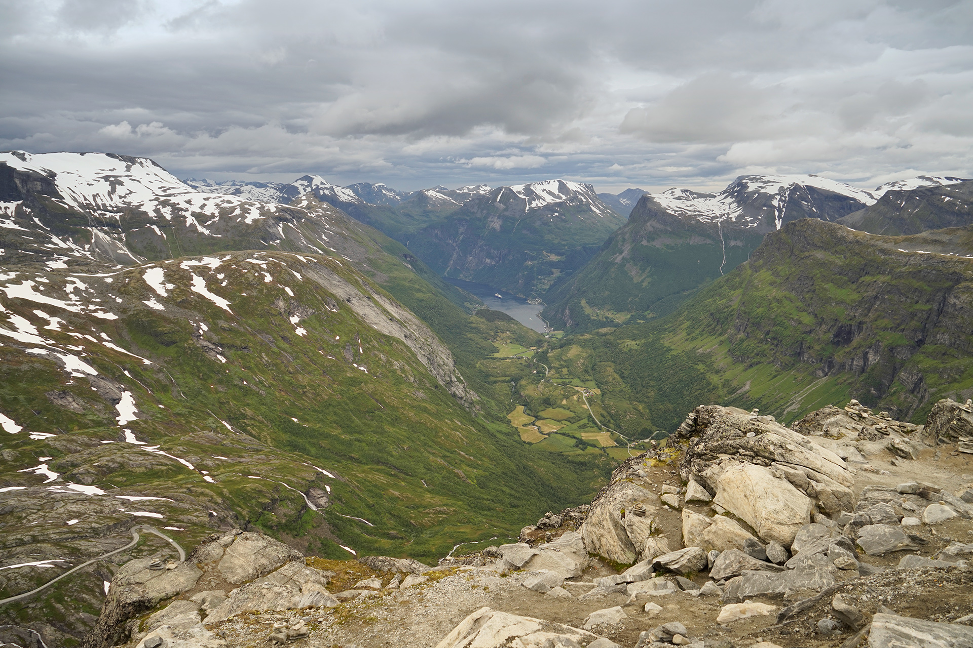 View of Dalsnibba Mountain Summit to Geiranger